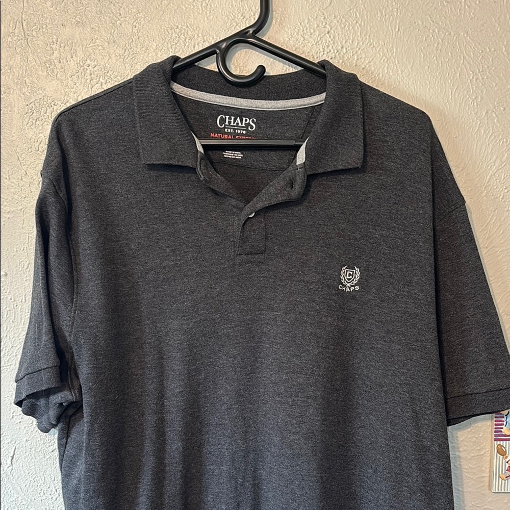 Chaps Gray Polo Shirt Classic Short-Sleeve Design